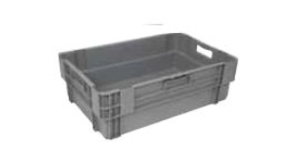 Drehstapelbehälter EN Grau 60x40x19cm Boden/Wände geschlosse