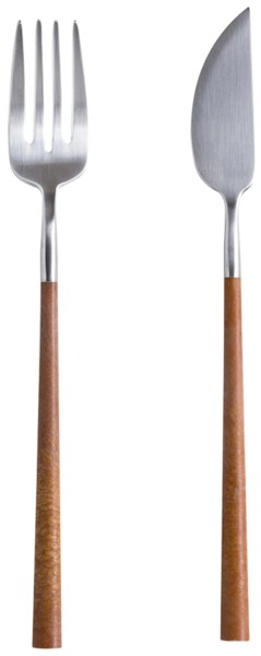 12tlg Mito Besteckset poisson brushed Holzgriff