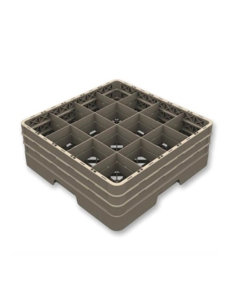 Gläserkorb geschlossen 16Fächer 4Aufsatz Glas maxD11.3 H24cm