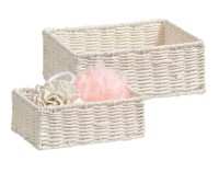 Korb-Set 2St.weiss 20cm u.24cm