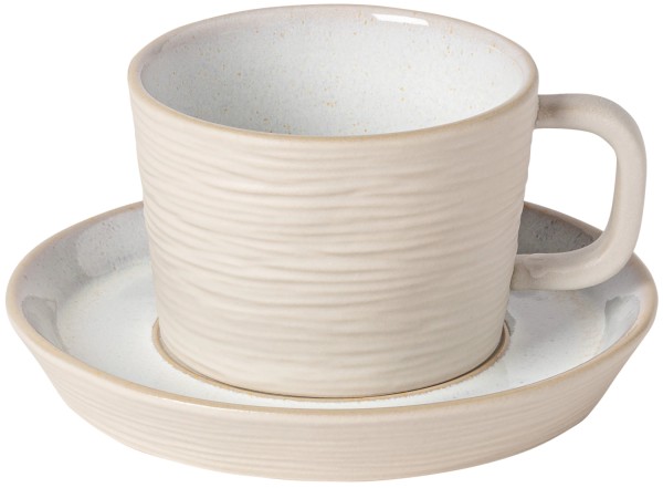 Nótos Teetasse mit Untertasse 200ml D14.8cm weiss/sand