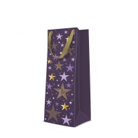 Geschenktüte Premium Starlit Christmas Flasche, 12x10x37cm