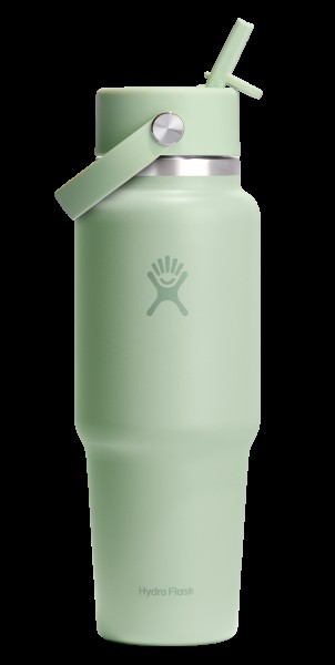 Trinkflasche Travel Wide Flex Deckel Strohhalm 945ml aloe