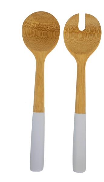 Salatbesteck 27cm Bambus light grey