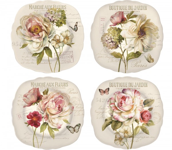 Fleurs 4er Set Dessertteller Ø20 cm in GB