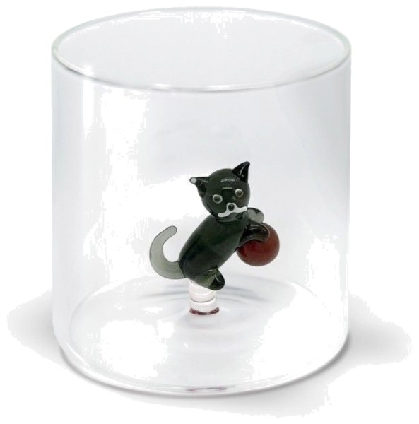 Glas aus Borosilikat 250 ml, Dekor Katze