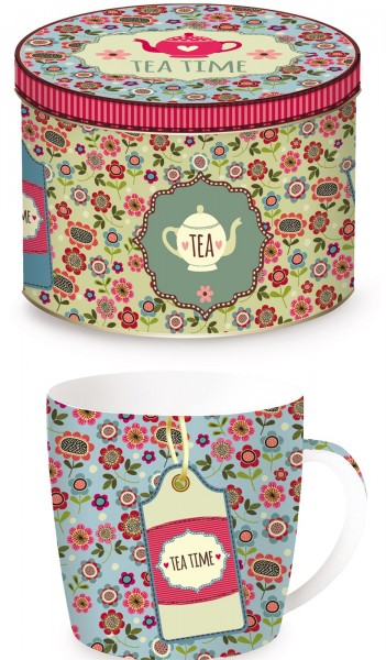 Tea Time Porzellanbecher in GB, 350 ml