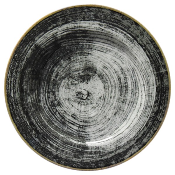 Black round Teller flach D26cm