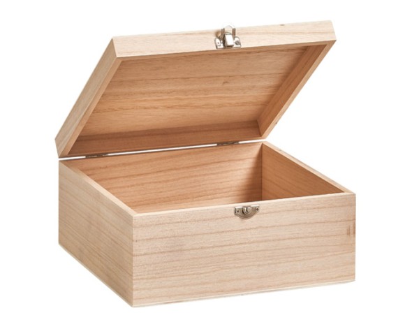 Box mit Deckel Holz 23x23cm