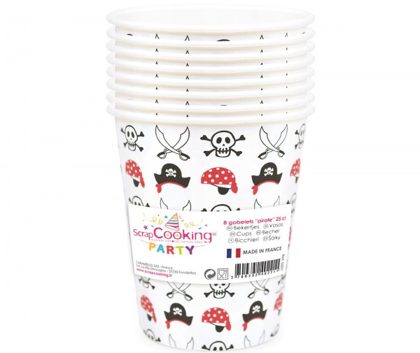 Becher Karton, 8 Stk. "Pirat" 25cl