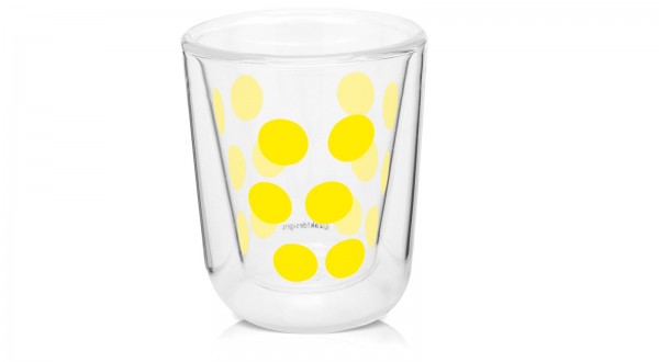 Dot Dot Espressoglas gelb, doppelwandig 7.5 cl