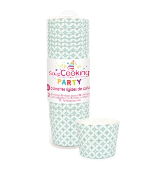 25er Set Muffin Papier-Backförmchen D6cm Diamanten