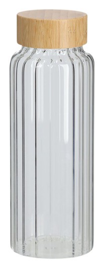 Glasflasche Rillen m.D. 1l