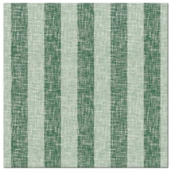 Servietten Dinner 50x Linen Stripes green, 40x40cm