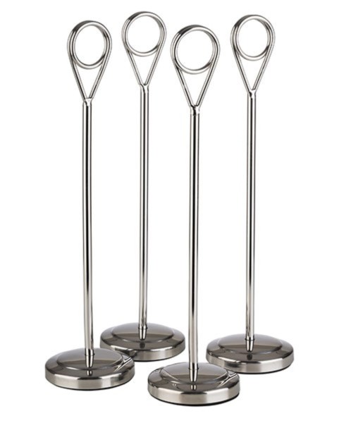 4er Set Kartenhalter, D5cm H20,5cm hochglanz poliert