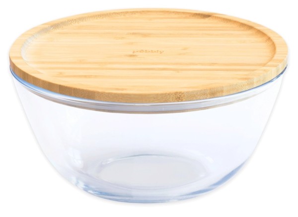 Vorratsglas mit Bambusdeckel rund 1.6l D19 H9.6cm