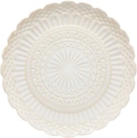 Cristal Platte rund 39x38.9 H3.5cm weiss