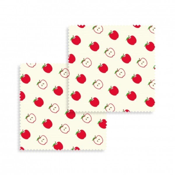 2er Set Bienenwachs Wraps Apfel 20x20cm