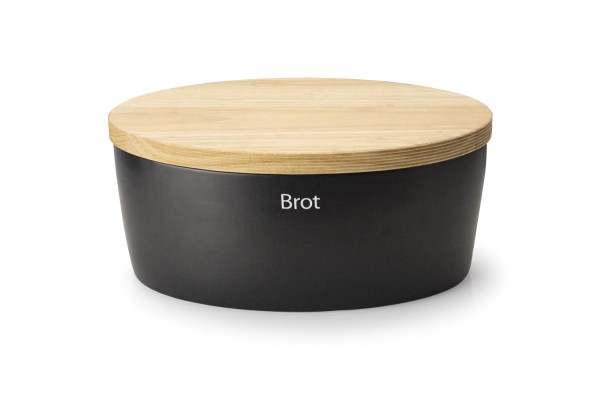 Brottopf Keramik oval, schwarz 36cm