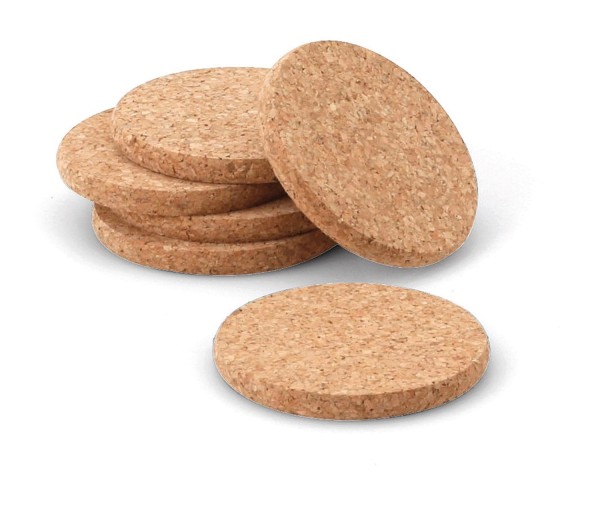 6er Set Kork Gläseruntersetzer 10cm