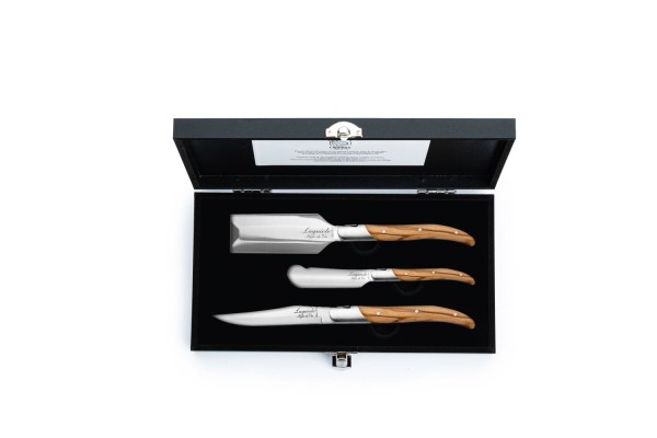 3tlg. Charcuterie Set Olivenholz