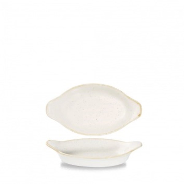 Stonecast Barley White Schale oval mit Griffen 20.5x11.3cm