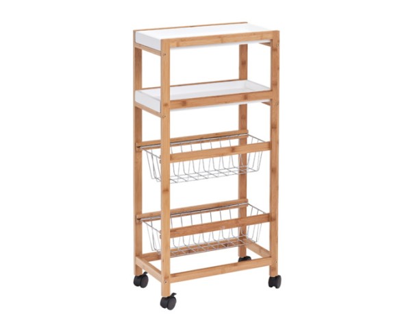 Rollwagen Bamboo weiss 40x22cm