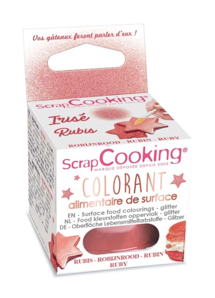 Lebensmittelpuder Glitzer Rubin 5g