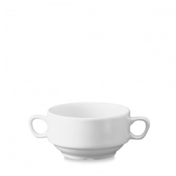 Whiteware White Consomme Schüssel mit Griffen 11.5cm 40cl