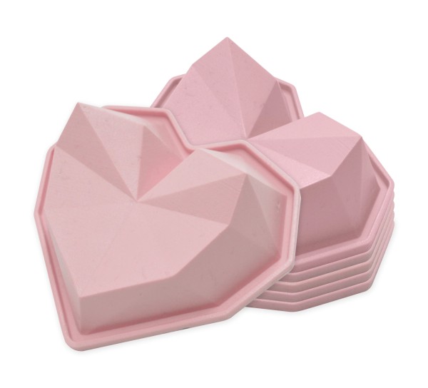6er Set Silikonform Diamantherzen