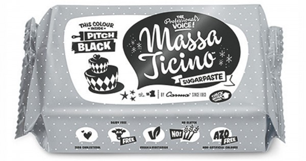 Massa Ticino Zucker Modelliermasse, schwarz, 1 kg