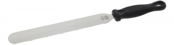 Kuchenspachtel einseitig gezahnt, Länge Klinge 25cm