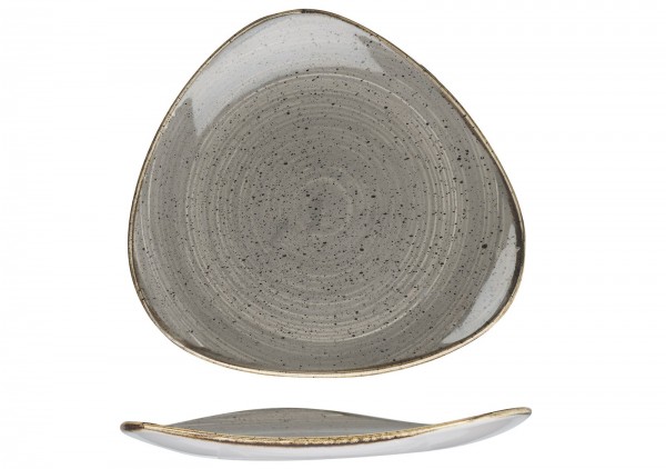 Stonecast Peppercorn Grey Triangel Teller flach 19.2cm