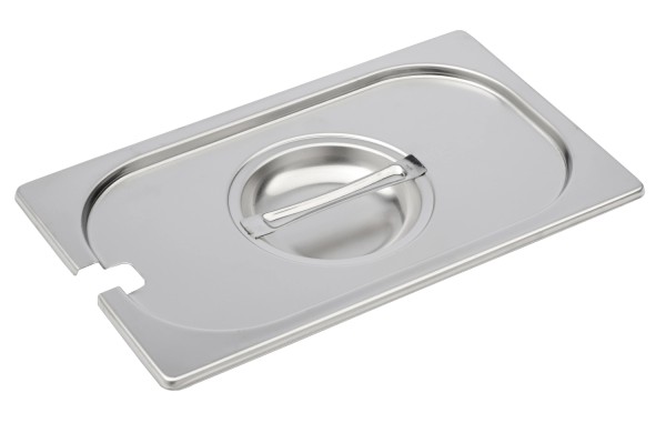 GN Deckel 1/4 Edelstahl mit Löffelausparung
