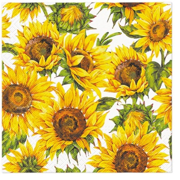 Servietten Lunch 20x Tanzende Sonnenblumen 33x33cm