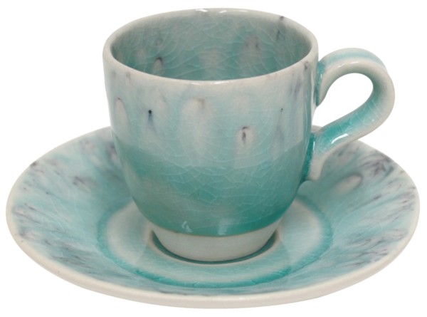 Madeira Kaffeetasse mit Untertasse 80ml D12cm H6.1cm blau