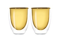 2er Set Teeglas doppelw. gelb, 220ml