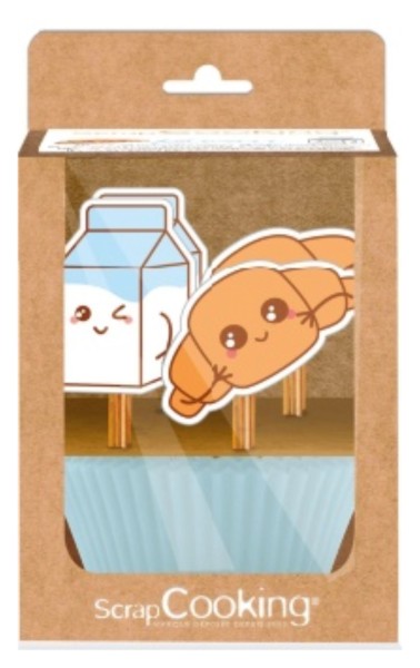 24 Muffinförmchen + 24 Kawaii Tortendekorationen