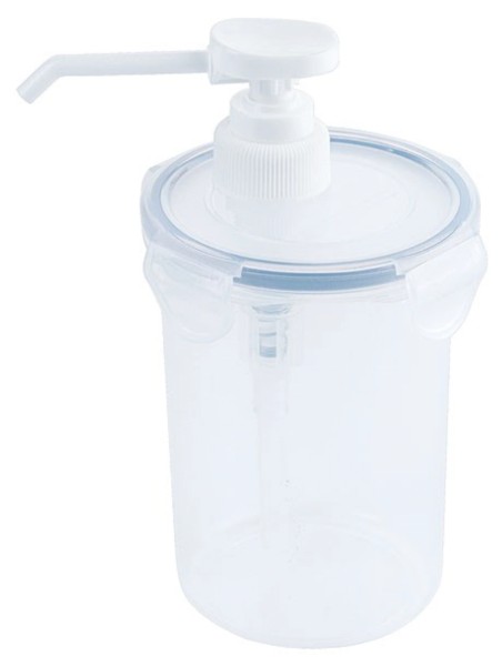 Dispenser m. 5ml Pumpe, rund PP, 8x19 cm - 0.44l