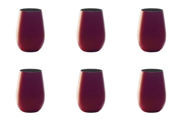 6er Set Elements Becher 465ml rot/schwarz