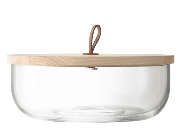 Ivalo Behälter mit Deckel aus Esche H11cm transparent