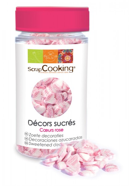 Dekorzucker Herz pink in Dose 50g