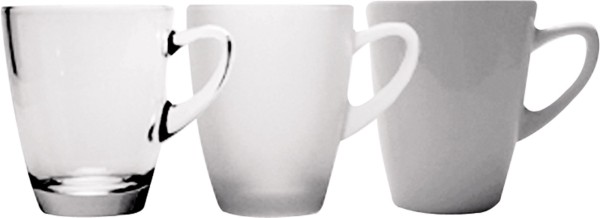 Kenia Glas Henkelbecher breit satiniert 31cl