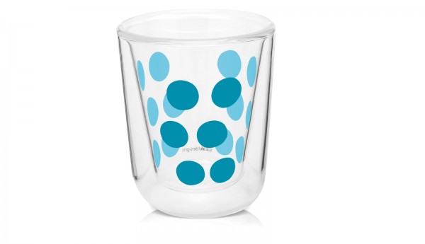 Dot Dot Espressoglas aqua blau, doppelwandig 7.5 cl