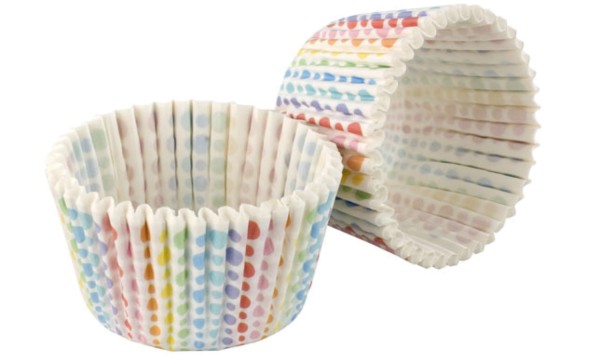 32 Stk. Cupcake Formen Rainbow weiss
