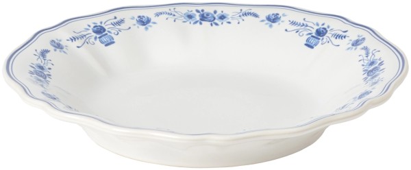 Vila Teller tief 630ml D25cm H3.9cm weiss blau