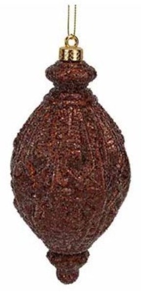 Aufhänger Tropfen Glitter Braun 8x8x16cm Kunststoff