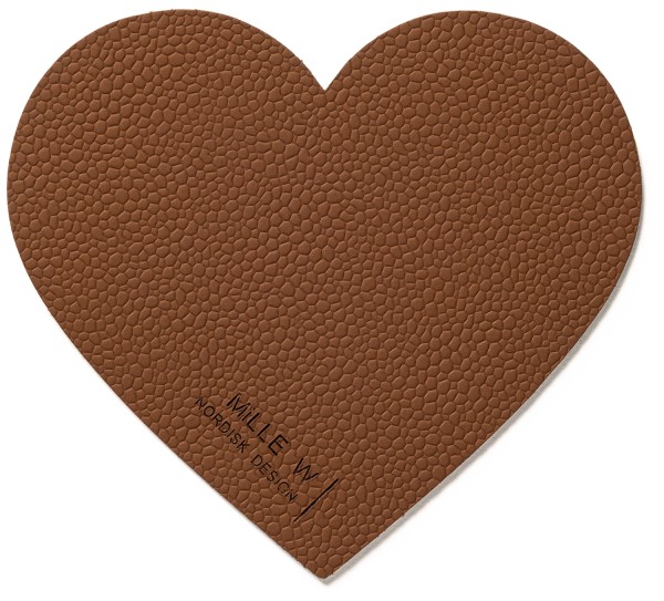 Untersetzer herz cognac