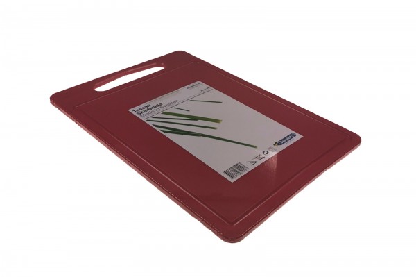 Schneidebrett Tessan 35x25x0.85cm m.Griffloch+Saftrille rot