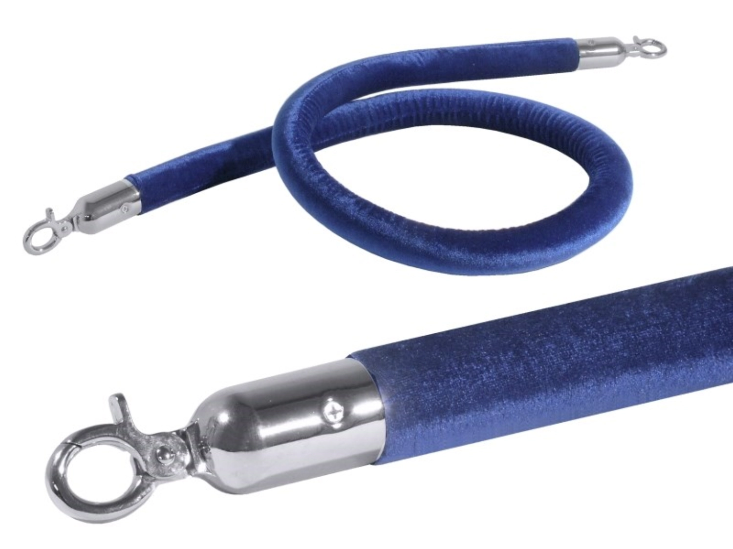 Abgrenzungsseil, blau, 150 cm mit verchromten Beschlägen | Andersign